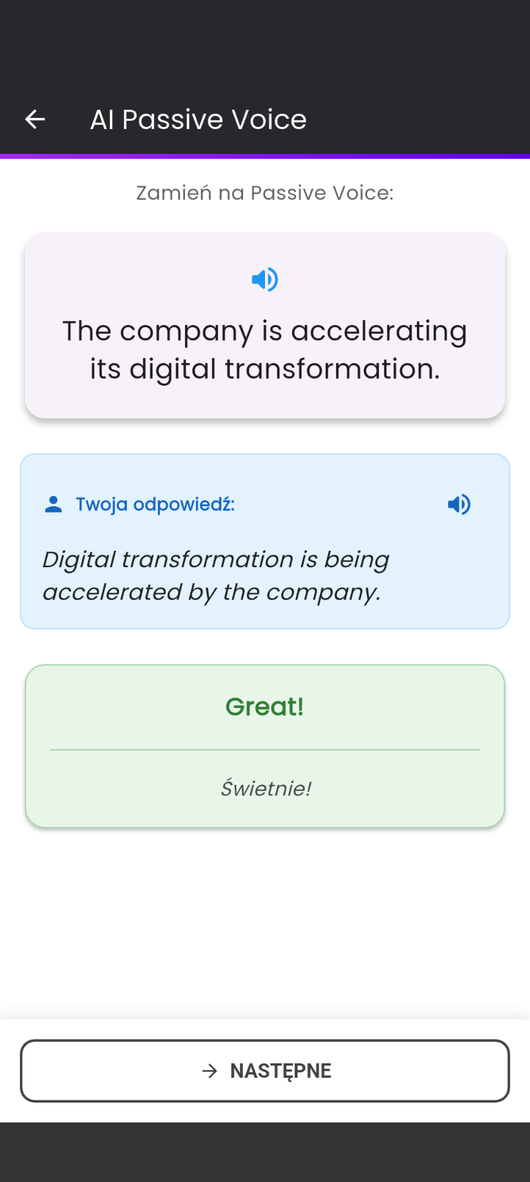 Zrzut ekranu aplikacji